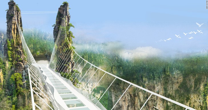 Ilyen lett a világ legmagasabb és leghosszabb üvegpadlós hídja